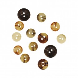 Bouton imitation corne transparent