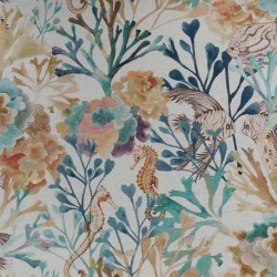 Toile Coton Lin Nami Bleu 