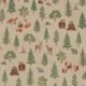 Tissu Wildwood Animal Scene Fond Coloris Lin Digital 