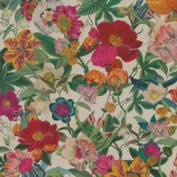 Tissu Flashy Floral Fond Coloris Lin Digital