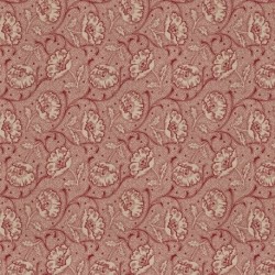 Tissu Bloomy Art Craft Lie de Vin Fond Coloris Lin