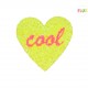 Motif coeur cool 12*15cm - Jaune