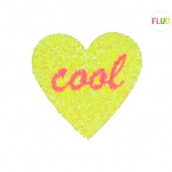 Motif coeur cool 12*15cm - Jaune