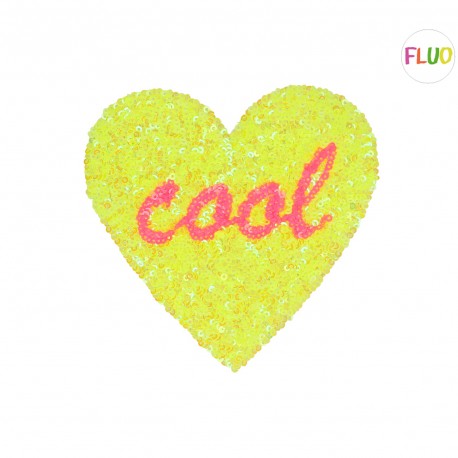 Motif coeur cool 12*15cm - Jaune