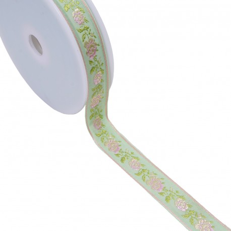 Galon jacquard fleurs