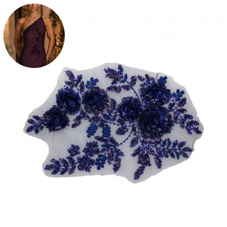 Motif perles fleur