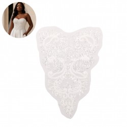 Motif perles fleur Blanc - 