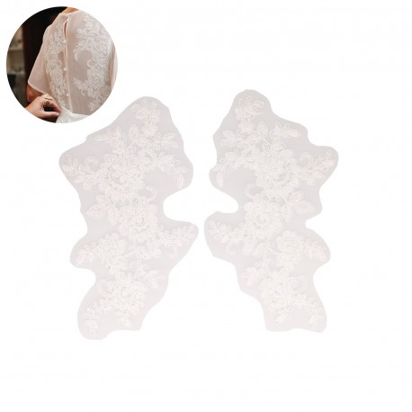 Motif perles fleur *2 Blanc - 