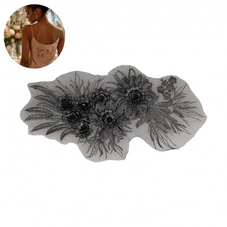 Motif perles fleur