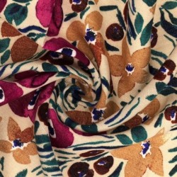 Tissu Viscose Imprimé Beige 