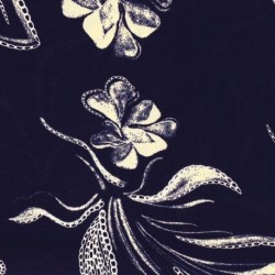 Tissu Viscose Imprimé Bleu Marine 