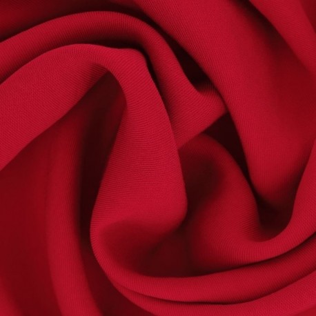 Tissu Gabardine Viscose Polyester Uni Rouge