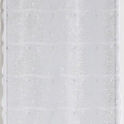 Tissu Modulable Brode Feuille Blanc Largeur 60cm 