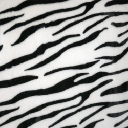 Tissu Fausse Fourrure Zebra Ras Noir