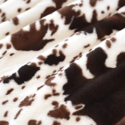 Tissu Fausse Fourrure Cow Ras Marron 