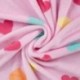 Tissu Polaire Imprimé Coeur Rose