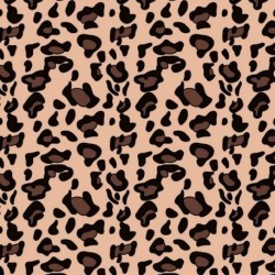 Tissu Polaire Imprimé Leopard Saumon 