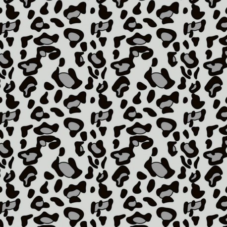 Tissu Polaire Imprimé Leopard Gris 
