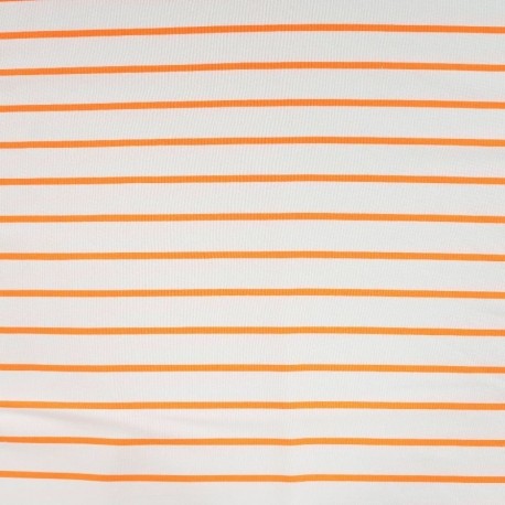 Tissu French Terry Neon Rayure Orange