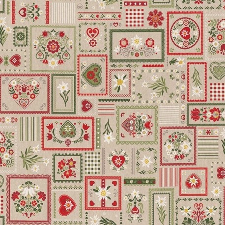 Tissu Edelweiss Patchwork Fond Coloris Lin 