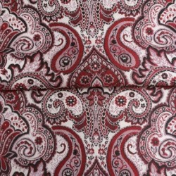 Tissu JAcquard Paisley Bordeaux 