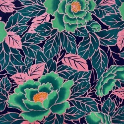 Tissu Coton Esprit Wax Lotus Glitter Jade Rose