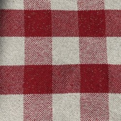 Tissu Celestin Carreaux Lurex Rouge 
