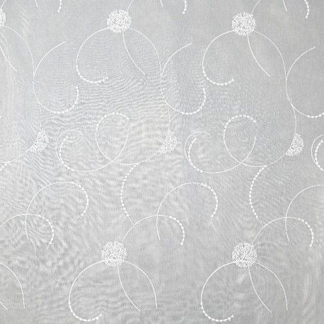 Tissu Voile Brodé Hortense Blanc