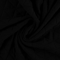 Tissu Maille Matelasse Uni Noir