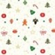 Tissu Cretonne Imrimée Foil Noël Fond Blanc