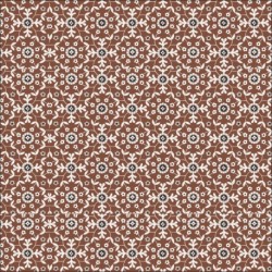 Tissu Voile de Coton Imprimé Motif Fleur Marron
