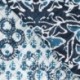 Tissu Coton Matelassé Imprimé Fleur Rond Denim 