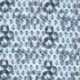 Tissu Coton Matelassé Imprimé Fleur Rond Denim 
