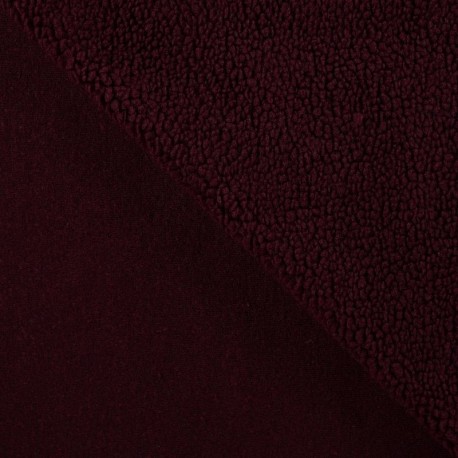 Tissu Teddy Uni Lie de Vin