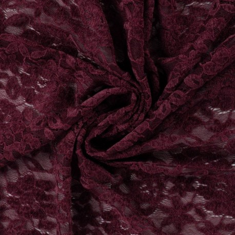 Tissu Dentelle Lie de Vin