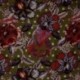 Tissu Serge de Viscose Imprimé Floral Kaki 