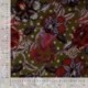 Tissu Serge de Viscose Imprimé Floral Kaki 