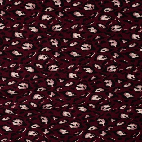 Tissu Serge de Viscose Imprimé Lie de Vin
