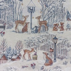 Tissu Gobelin Zurich Noël Blanc 