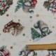 Tissu Imprimé Tinker Gnome Sapin Beige