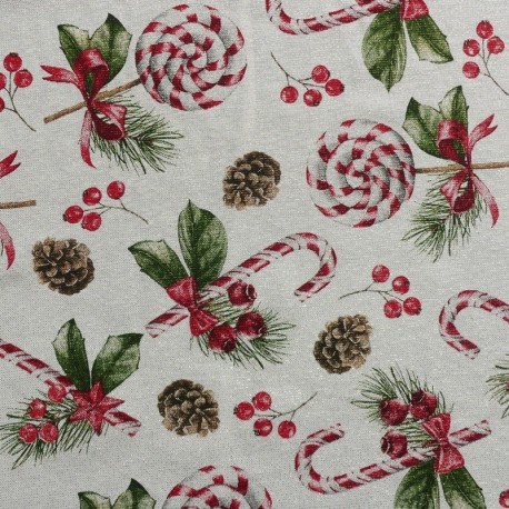 Tissu Imprimé Candypop Sucre D'orge Beige