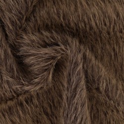 Tissu Fausse Fourrure Poils Longs Chocolat 