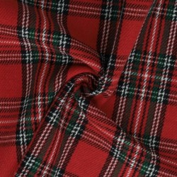 Tissu Jacquard Ecossais Rouge vert 