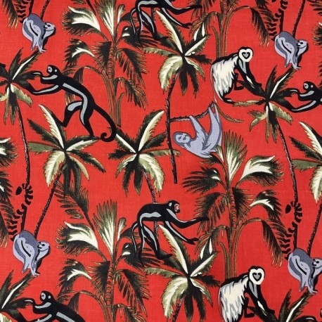 Tissu Taj Mahal Imprimé Esprit Blockprint Rouge