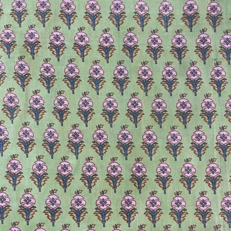 Tissu Taj Mahal Imprimé Esprit Blockprint Vert