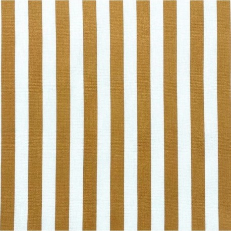 Tissu Camille Cretonne Rayure Ocre