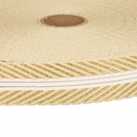 Sangle ajouree avec bordures chevrons metalliques