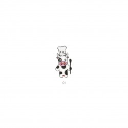 Cuisine/couture animaux - Vache cuisinant