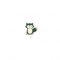 Renards feutrine 4x4cm - Vert
