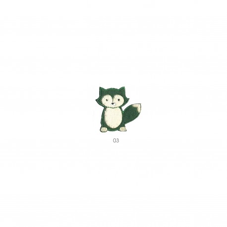 Renards feutrine 4x4cm - Vert